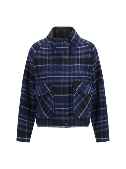 Pinko Campanula check double-cloth Caban - Mult.Nero/Blue