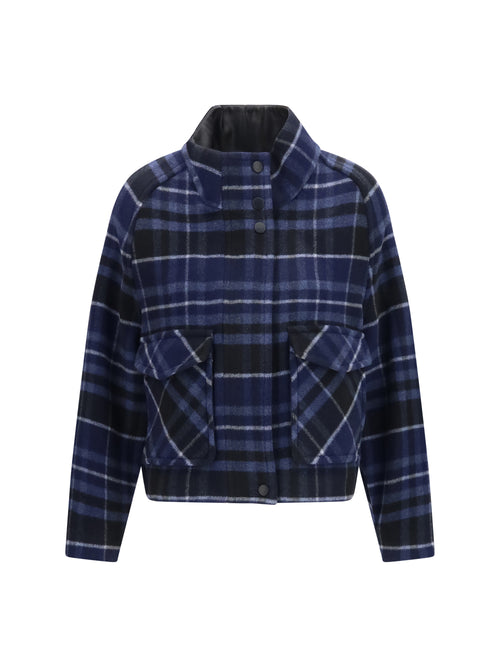 Pinko Campanula check double-cloth Caban - Mult.Nero/Blue