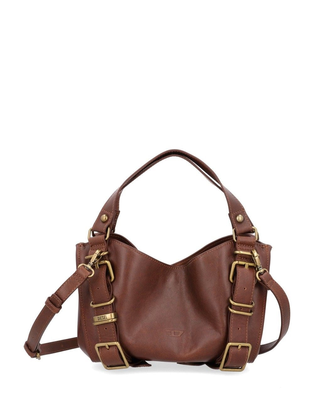 Diesel D-One Small Leather Bag - Brown