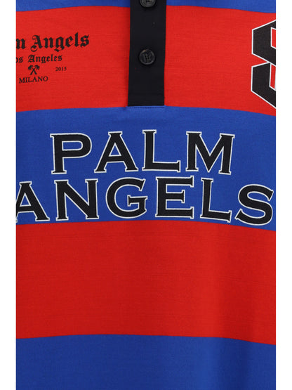 Palm Angels Palm sport stripes short-sleeve Polo - Red Black