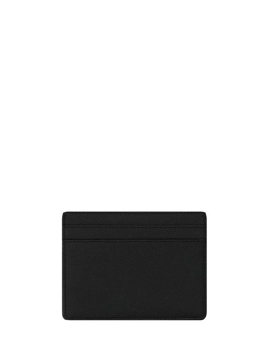 Saint Laurent Grain De Poudre leather Cardholder - Black