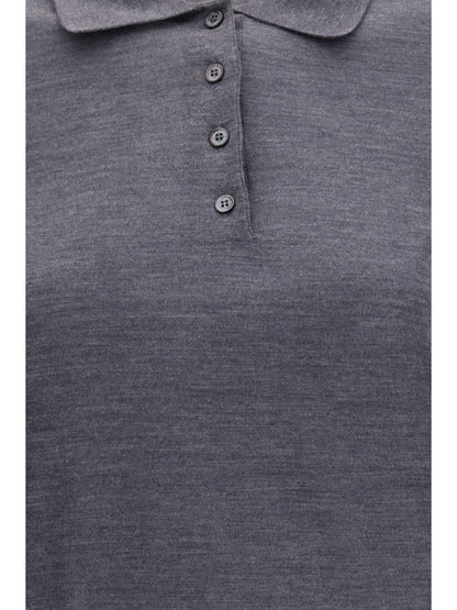 Golden Goose Long sleeve merino wool Polo - Anthracite