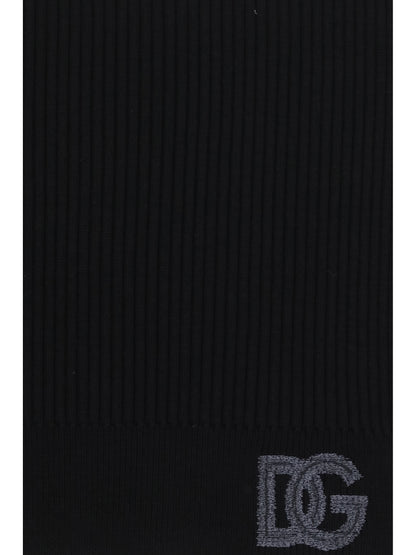 Dolce & Gabbana Ribbed virgin wool Scarf - Black