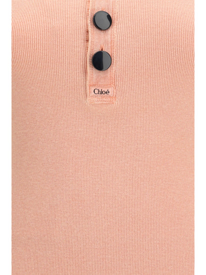 CHLOÉ Fitted Henley Tank Top