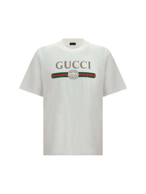 Gucci Printed silk-blend jersey T-shirt - Off White/Mc