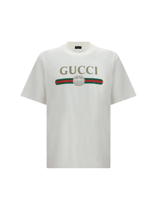Gucci Printed silk-blend jersey T-shirt - Off White/Mc