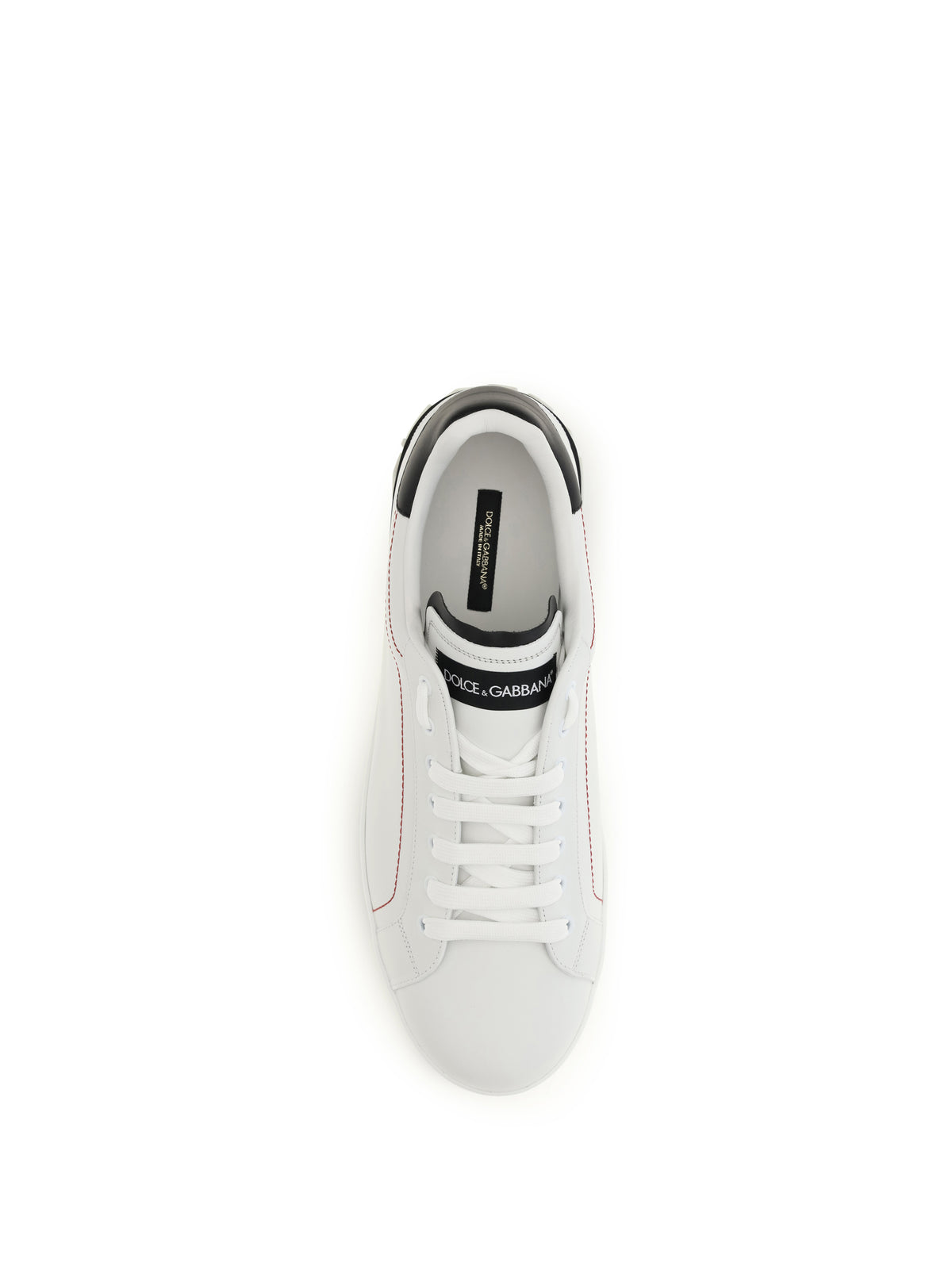 Dolce & Gabbana Portofino leather Sneakers - White/Black