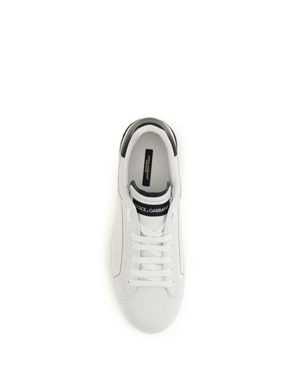Dolce & Gabbana Portofino leather Sneakers - White/Black