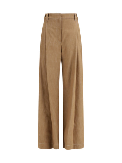 BRUNELLO CUCINELLI Denim-effect twill wide Pants
