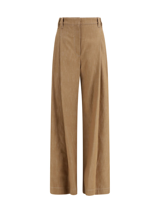 BRUNELLO CUCINELLI Denim-effect twill wide Pants