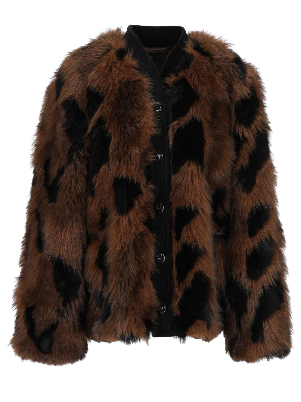 Blazé Milano "Becool Chausie" Fur-Effect Trench Coat - Brown
