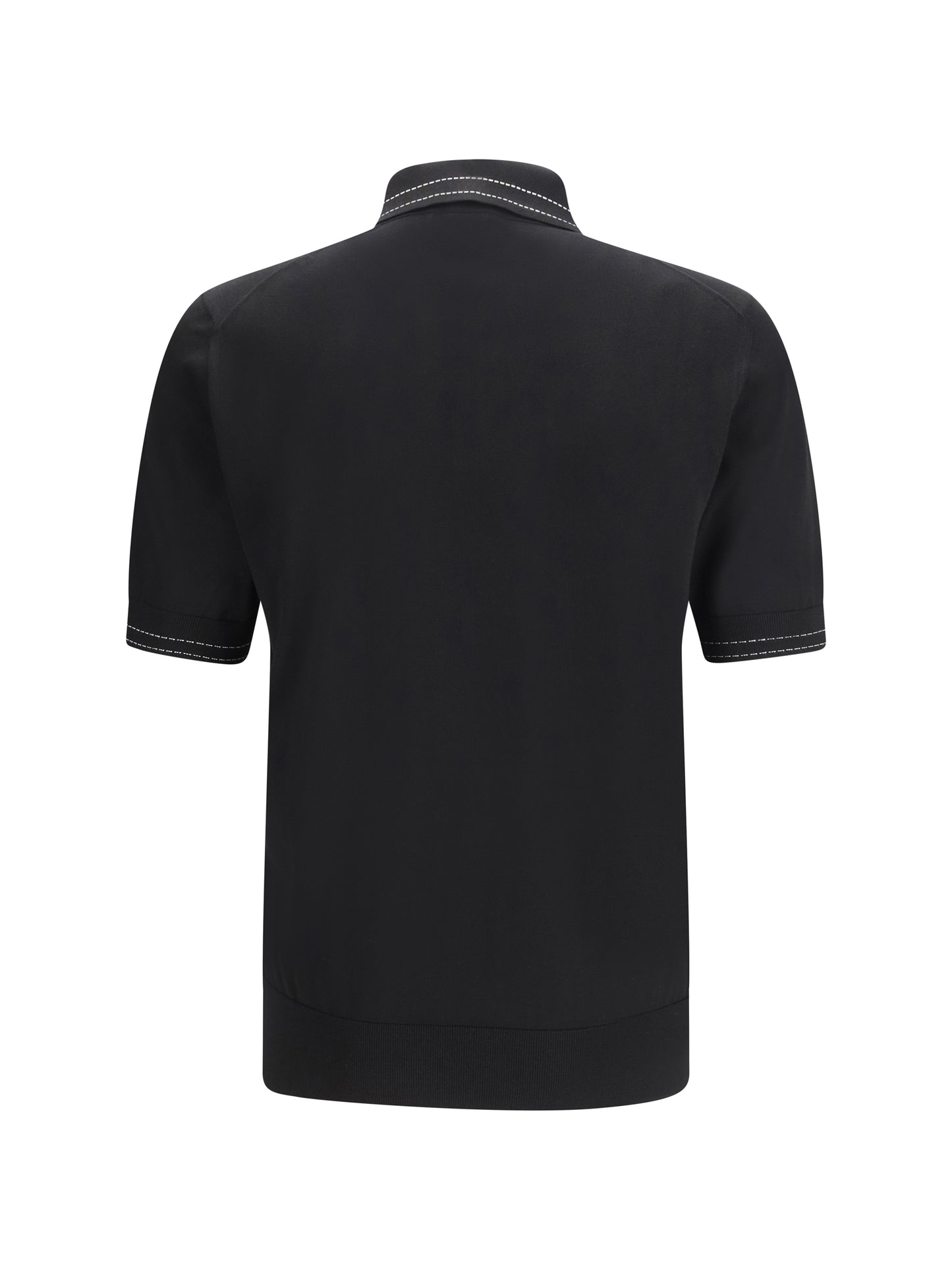 DOLCE & GABBANA Silk Polo with collar and short sleeves