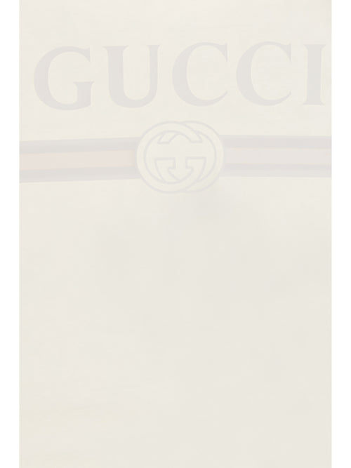 Gucci Logo T-shirt for Boy - Dusty White/Mc