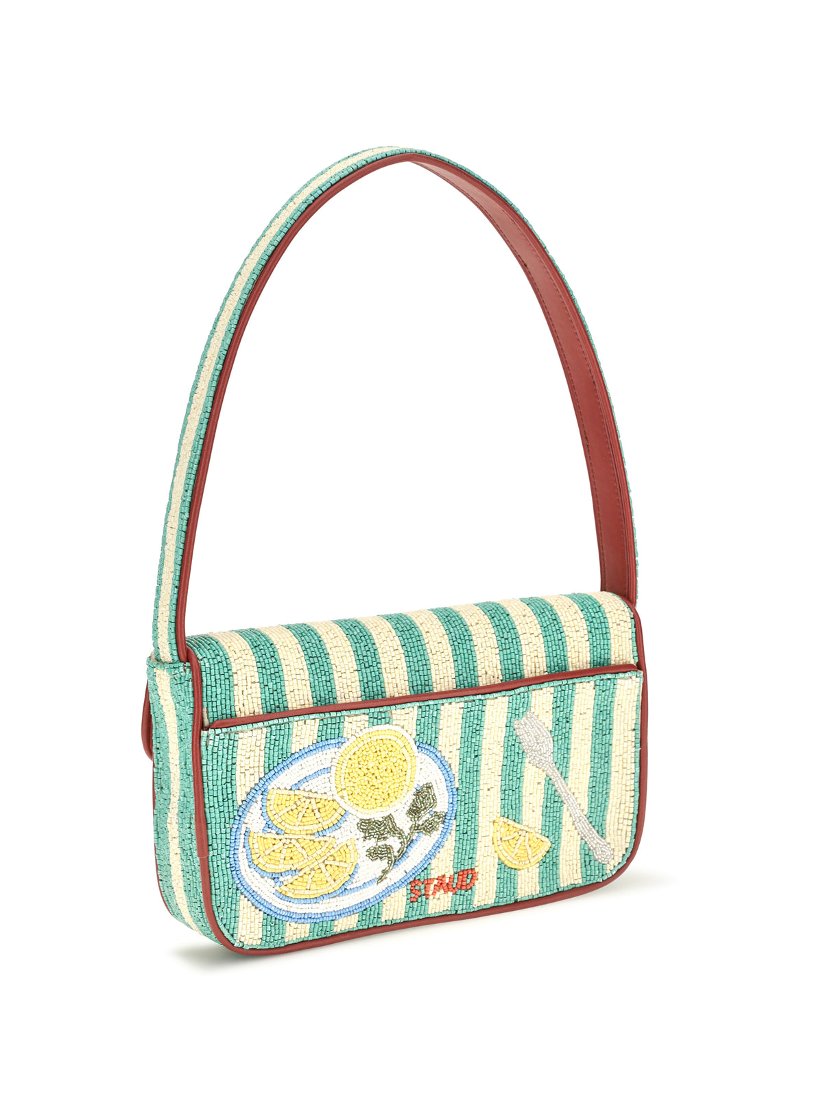 Staud Tommy Beaded Shoulder Bag - Summer Lobster