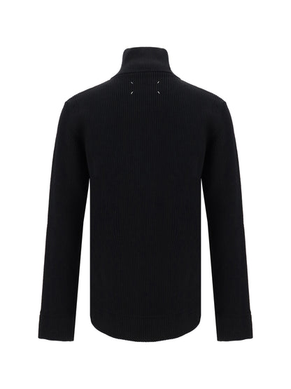 Maison Margiela Cotton zip-up Sweater - Black