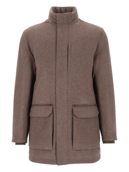 Corneliani Wool And Cashmere Caban - Beige