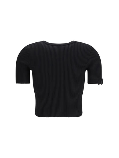 Courrèges Ribbed crop Top - Black