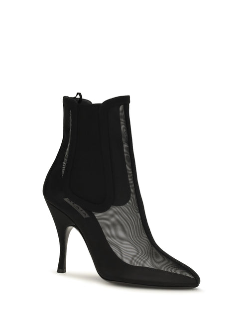 Alaïa Mesh Chelsea Ankle Boots - Noir