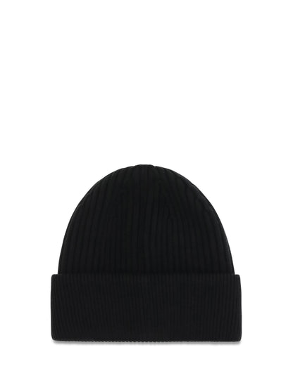 Dolce & Gabbana Logo English rib knit Beanie - Black