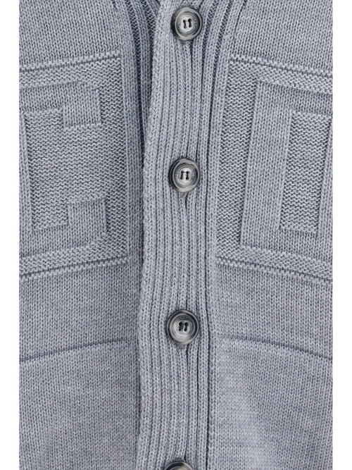 GCDS Buttoned logo Cardigan - Asphalt/Grey