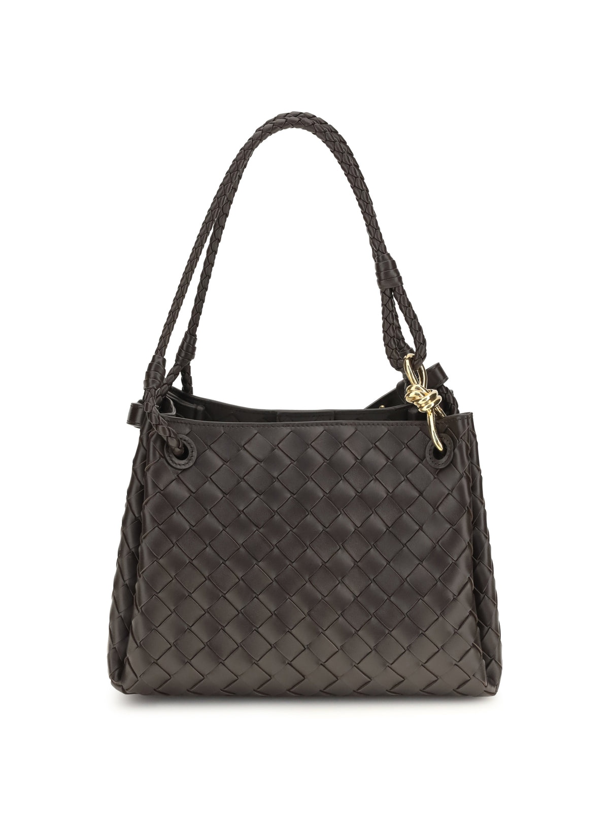 Bottega Veneta Intrecciato Shoulder Bag - Fondant-M Brass