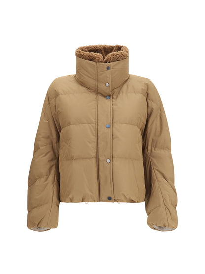 Brunello Cucinelli Padded Jacket with shearling collar - Hazelnut