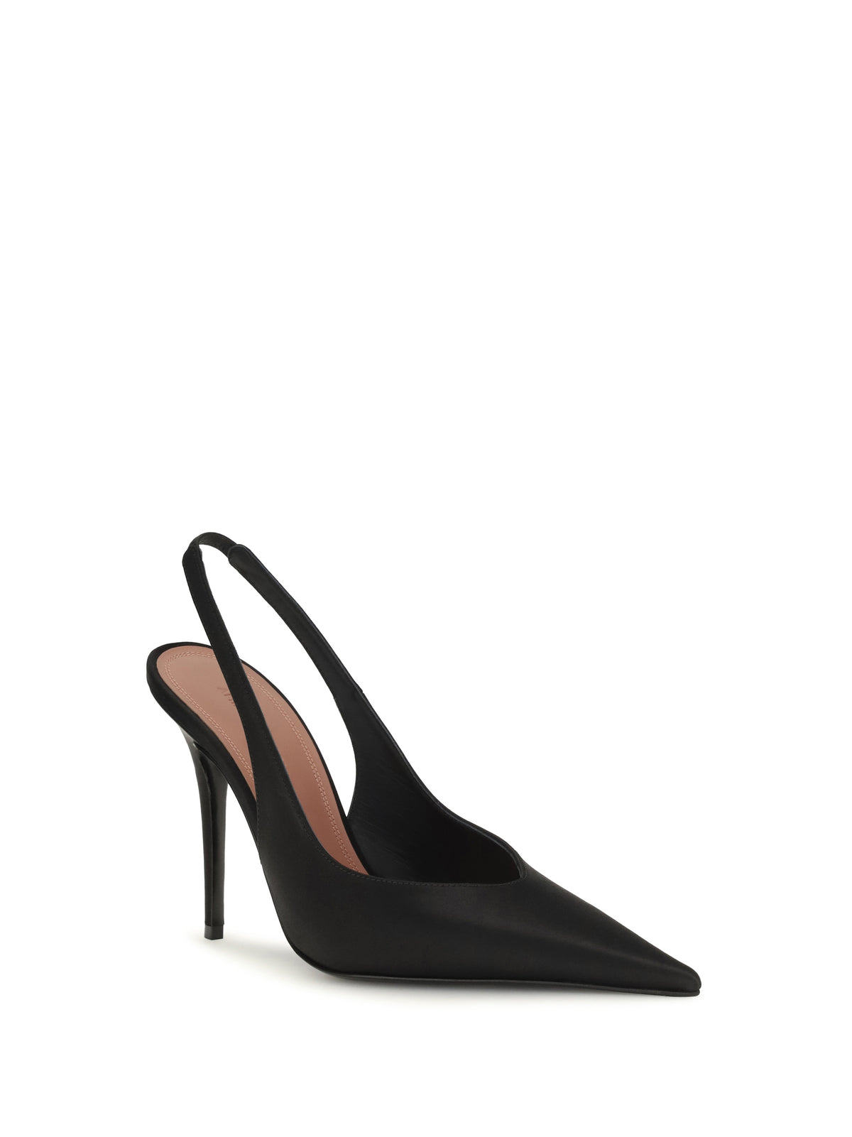 Amina Muaddi Anok satin Slingback Pumps - Black Satin