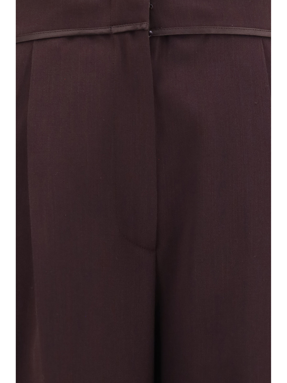 Forte_forte High waisted grain de poudre Pants - Burgundy