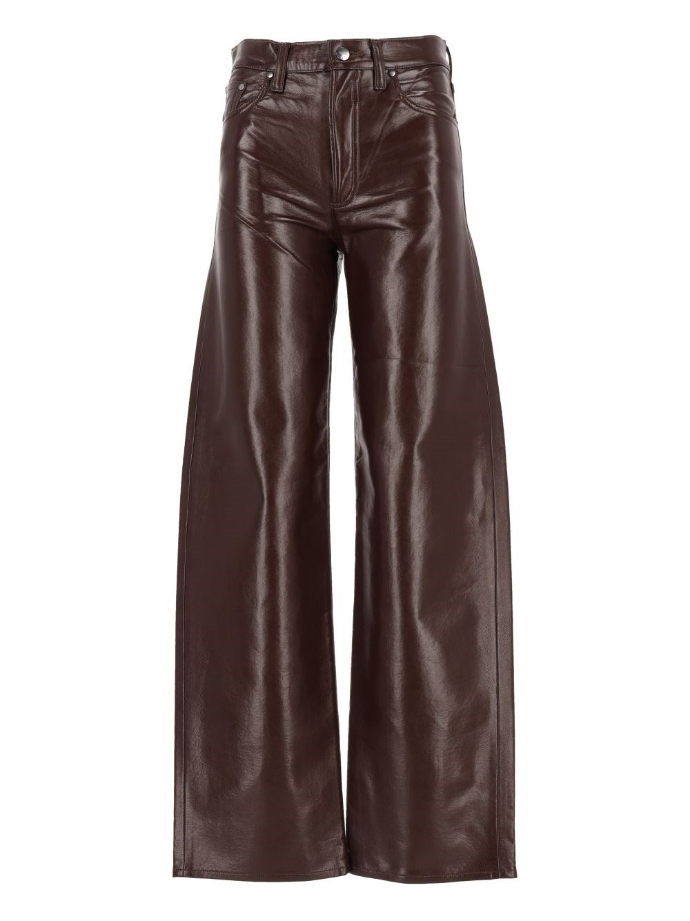Agolde Arc Jean Recycled Leather Pants - Brown