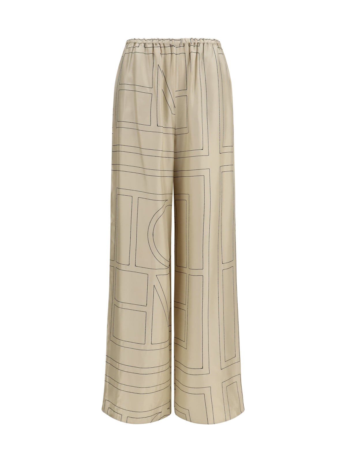 Toteme Silk monogram Pants - Ivory