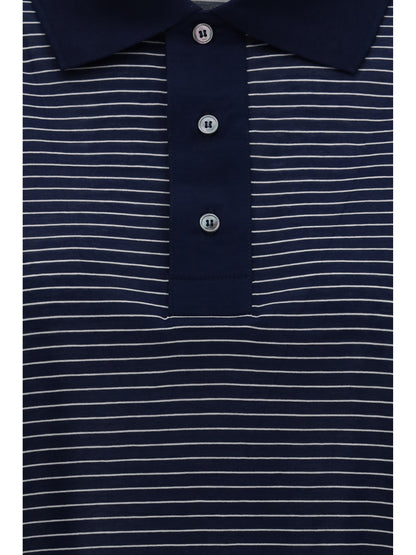 AMI PARIS Cotton Striped Ami de Coeur Polo