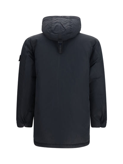 Stone Island Long Down Jacket - Black
