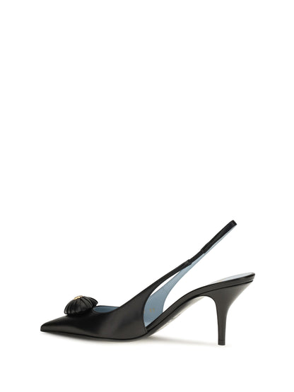 Valentino Garavani Coeur Royal Slingback leather Pumps - Black