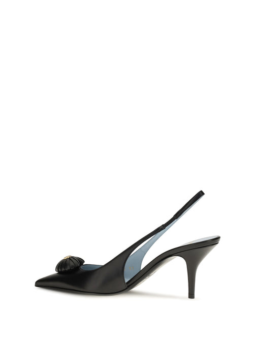 Valentino Garavani Coeur Royal Slingback leather Pumps - Black