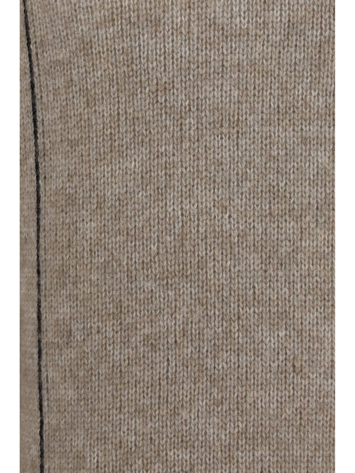 Giorgio Armani Alpaca-knit Hooded Sweatshirt with contrasting trims - Beige/Blue