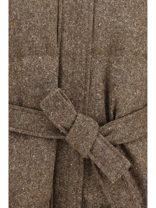 Brunello Cucinelli Long padded Coat with belt - Brown