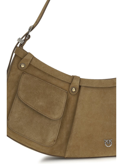 PINKO Large Pocket Body Shoulder Bag in suede