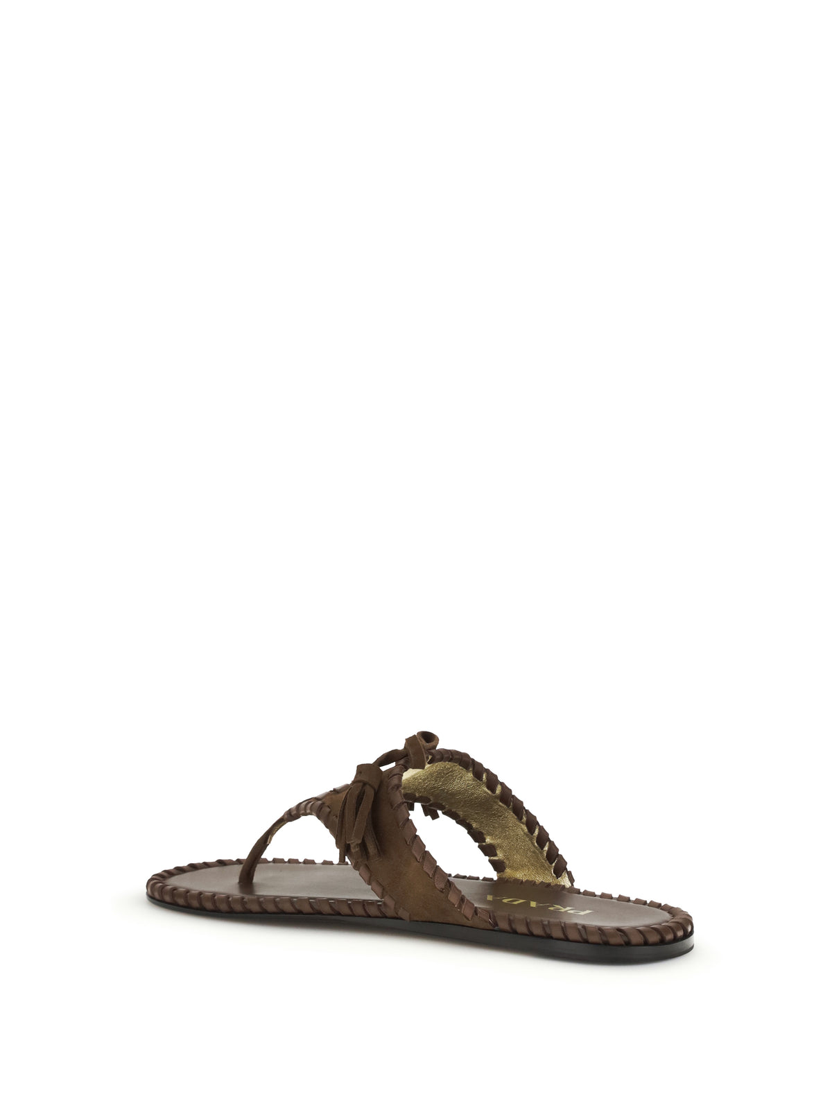 Prada Thong Sandals with tassels - Cacao