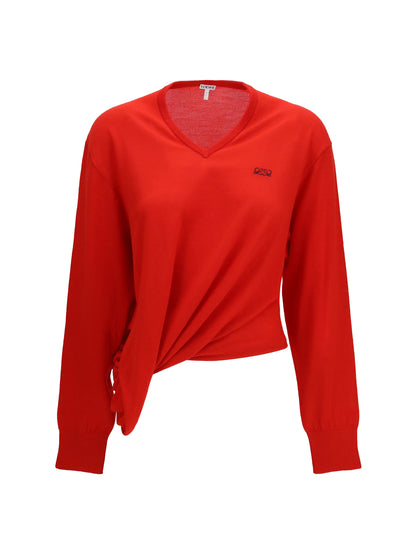 Loewe Wool Sweater with logo - Red