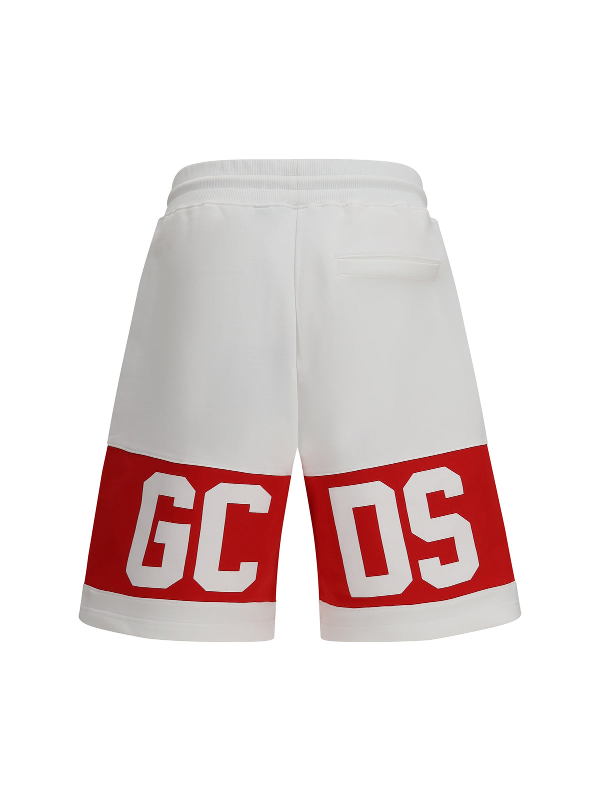 GCDS Band Logo Sweat Shorts - Optic White/Red