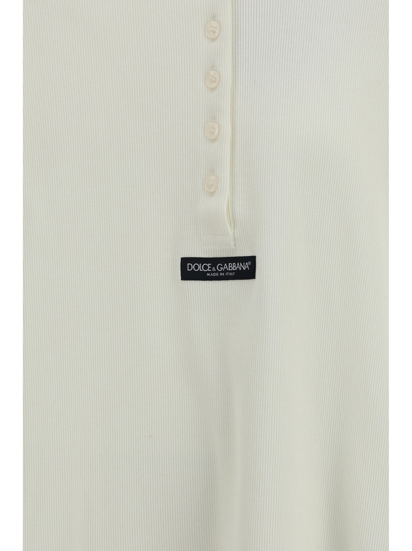 DOLCE & GABBANA Ribbed cotton henley T-shirt