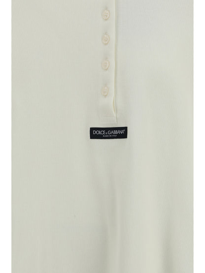 DOLCE & GABBANA Ribbed cotton henley T-shirt