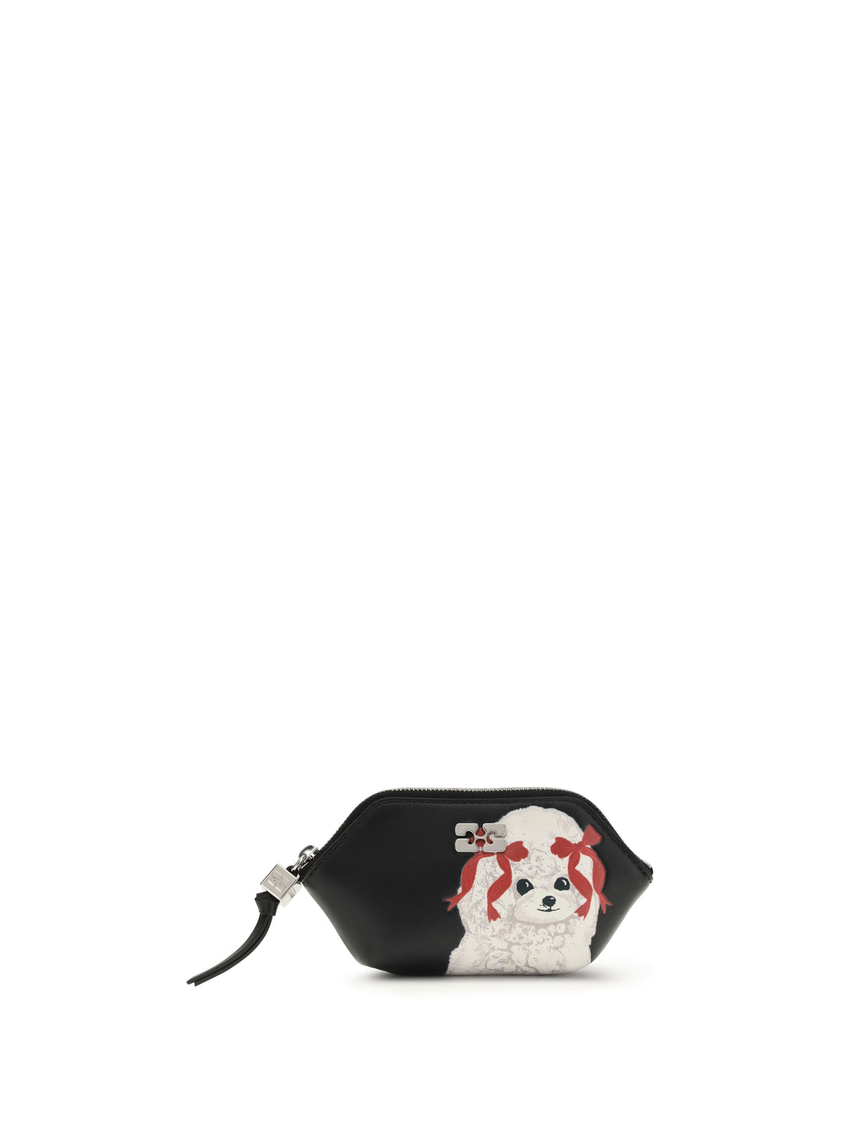 Ganni Bou Coin Purse with poodle - Black