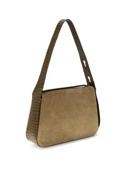 Tory Burch Romy suede Shoulder Bag - Stone