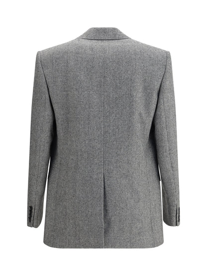 SAINT LAURENT Prince de Galles wool flannel Blazer
