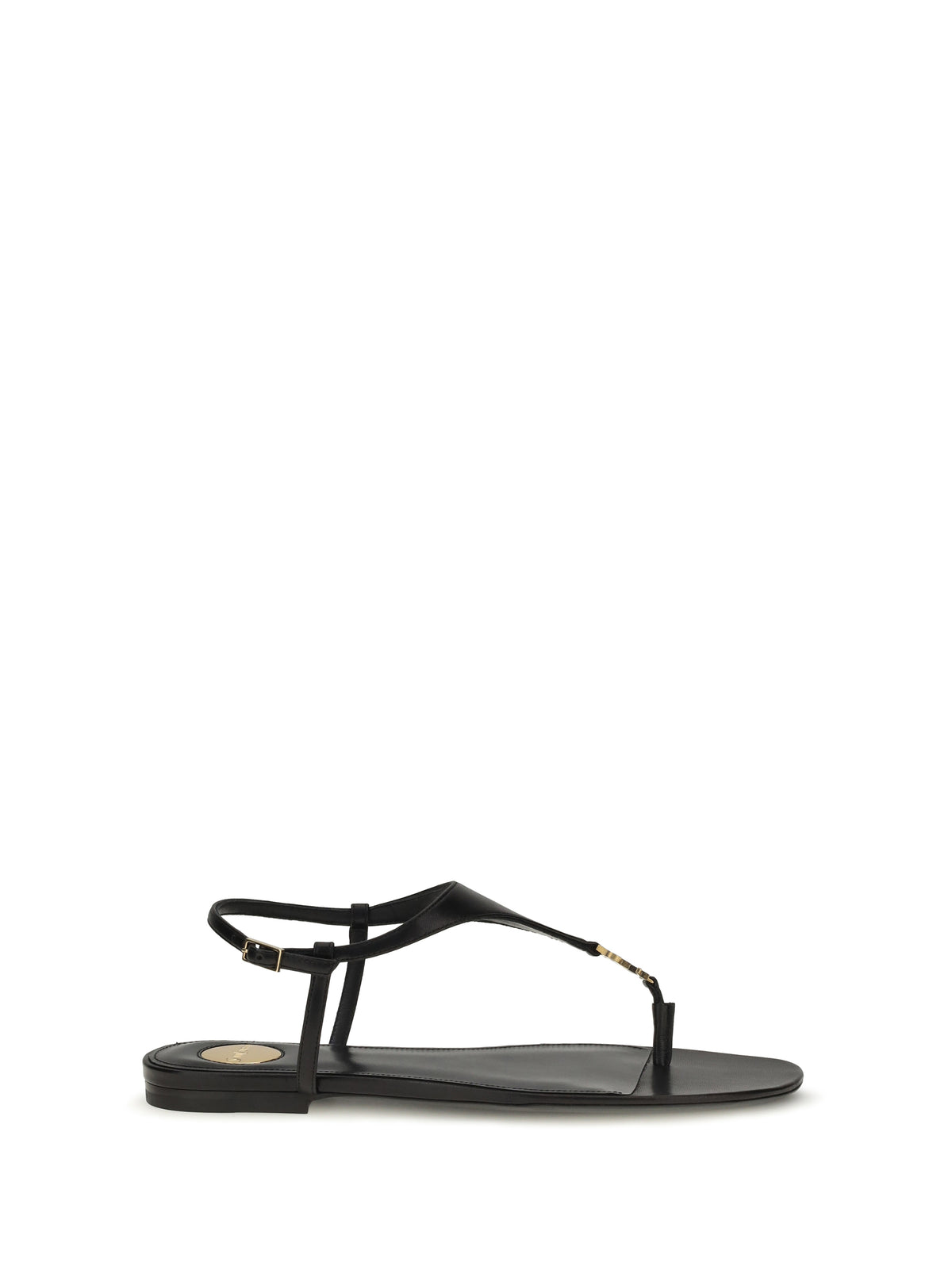 Saint Laurent Cassandre leather Sandals - Black
