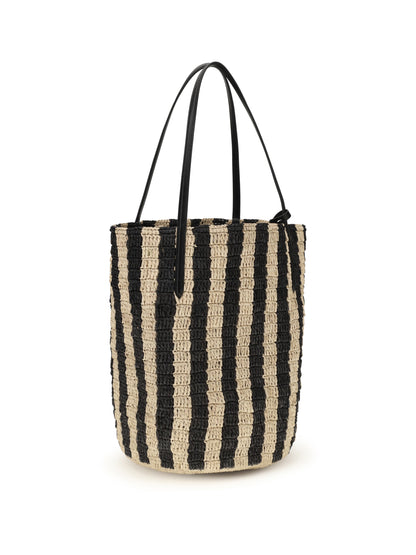 VALENTINO GARAVANI Striped raffia Bucket Bag