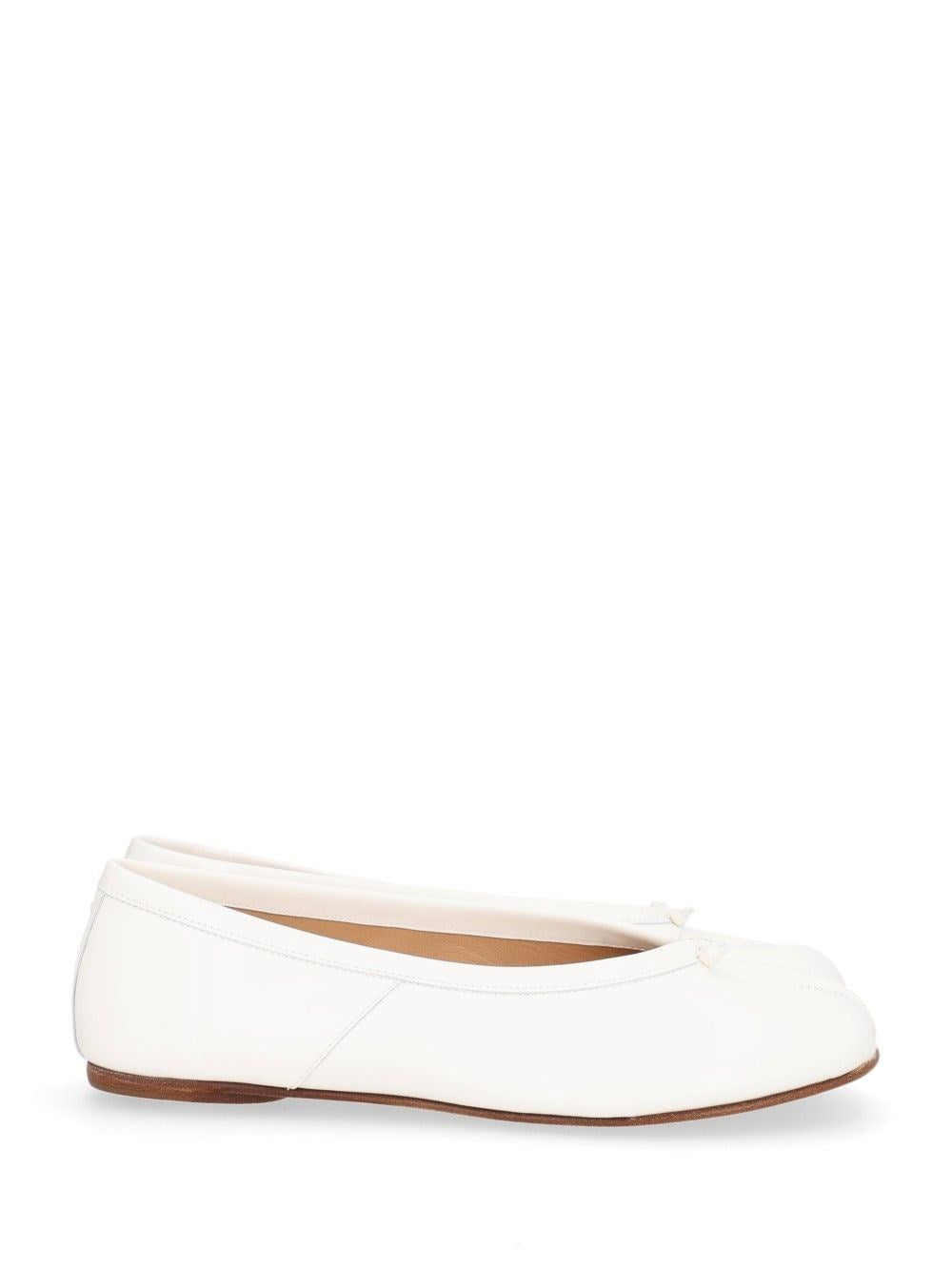Maison Margiela "Tabi" Leather Ballerina - White