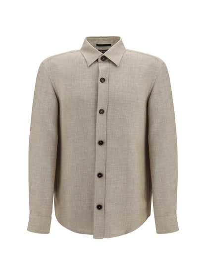 ZEGNA Crossover Overshirt in a linen, wool and silk blend