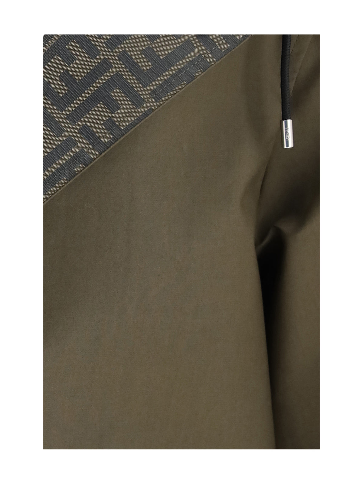 Fendi Mackintosh fabric hooded Jacket - Green Milit.+Tabacco